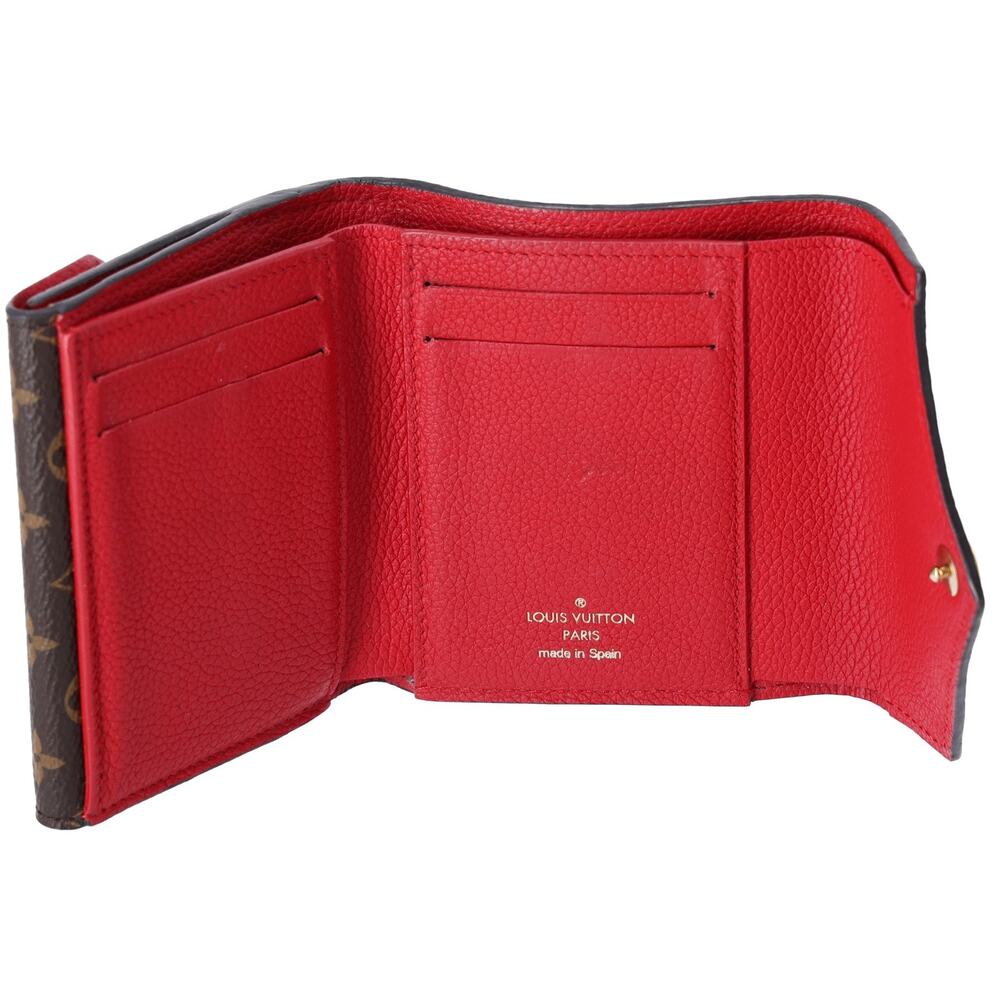 Louis Vuitton Double V Compact Trifold Wallet M64419 Ruby Red Brown Monogram - Picture 4 of 5